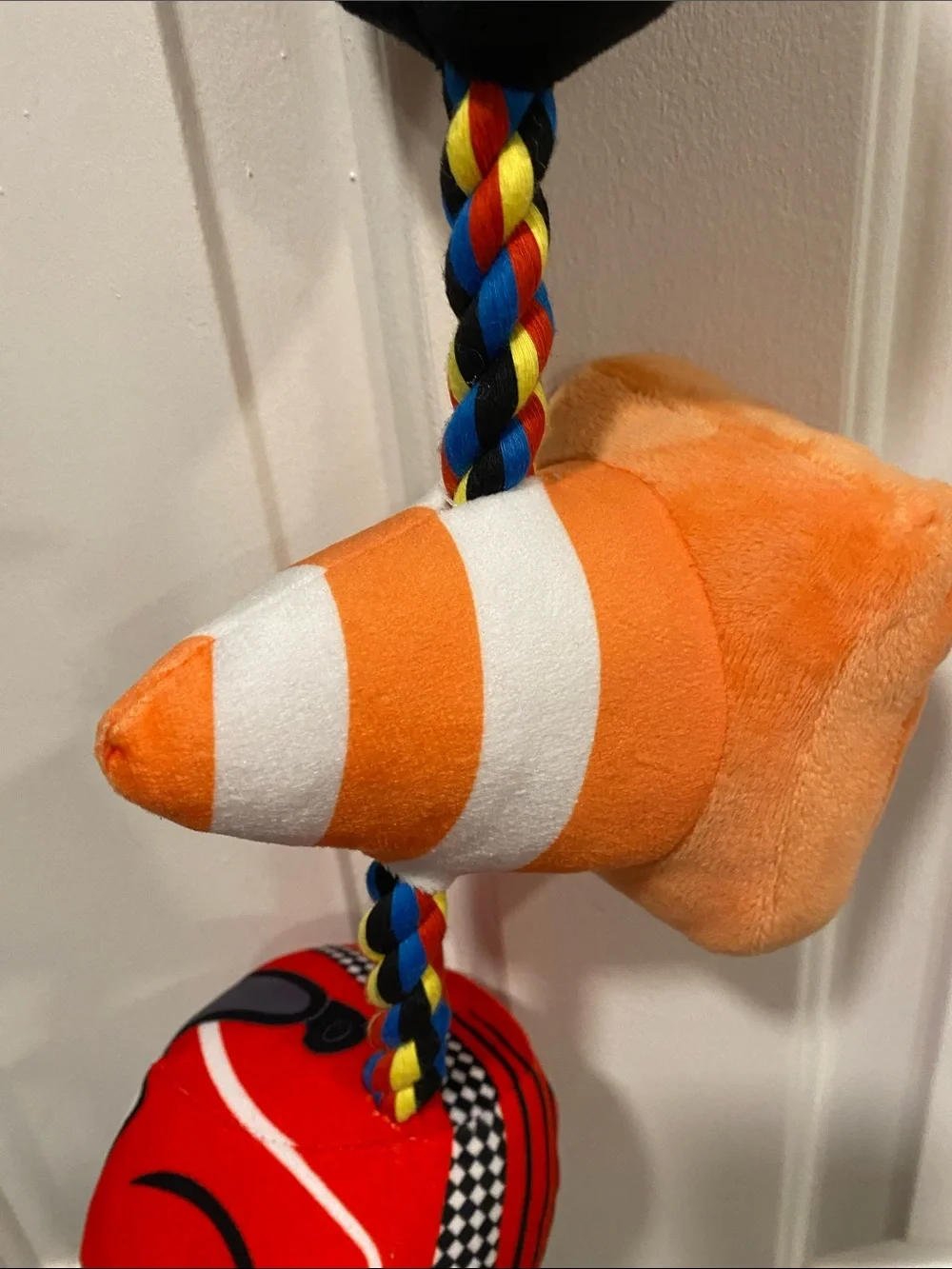 Nascar Plush Racing Rope Toy in Red, Orange, Black